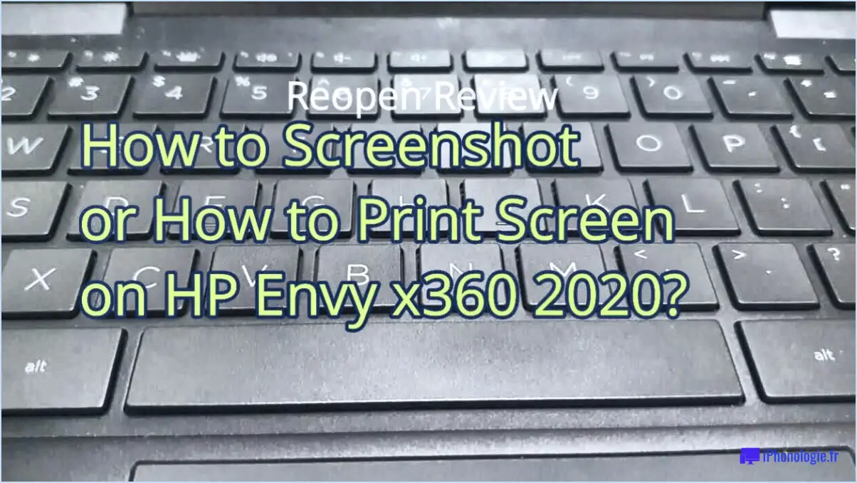 Comment faire une capture d'écran sur hp envy x360?