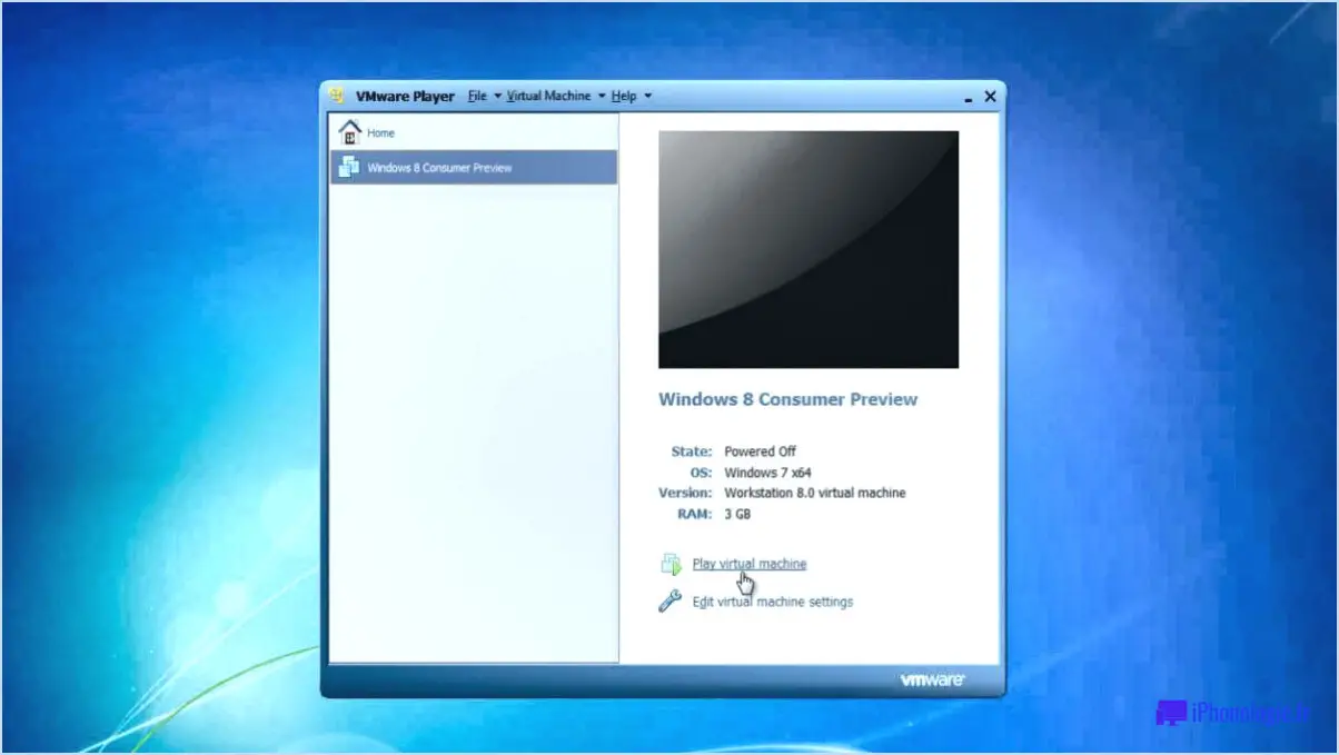 Comment installer windows 8 sur une machine virtuelle vmware?