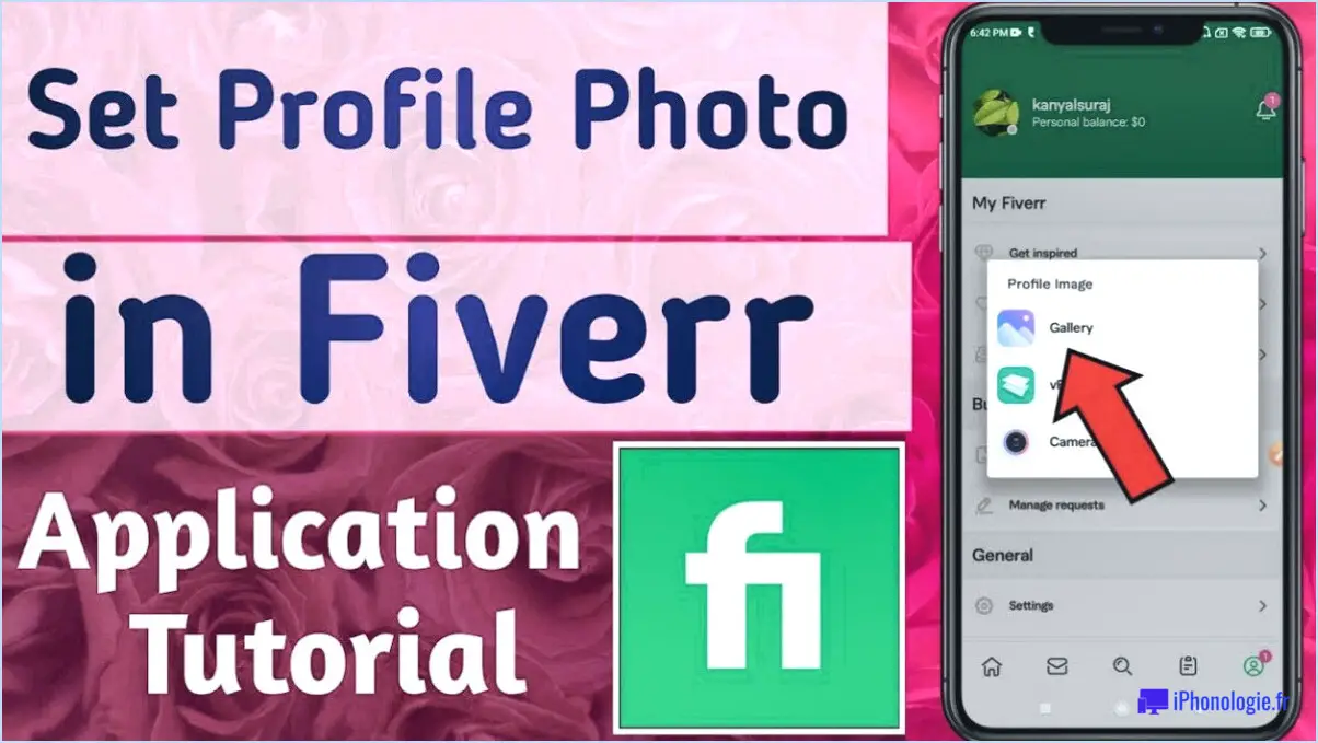 Comment modifier mon profil sur Fiverr App?