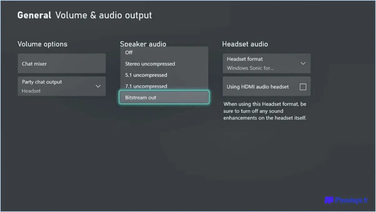 Comment obtenir l'audio sur la xbox one?