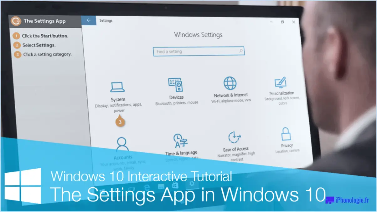 Comment ouvrir l'application paramètres dans windows 10?