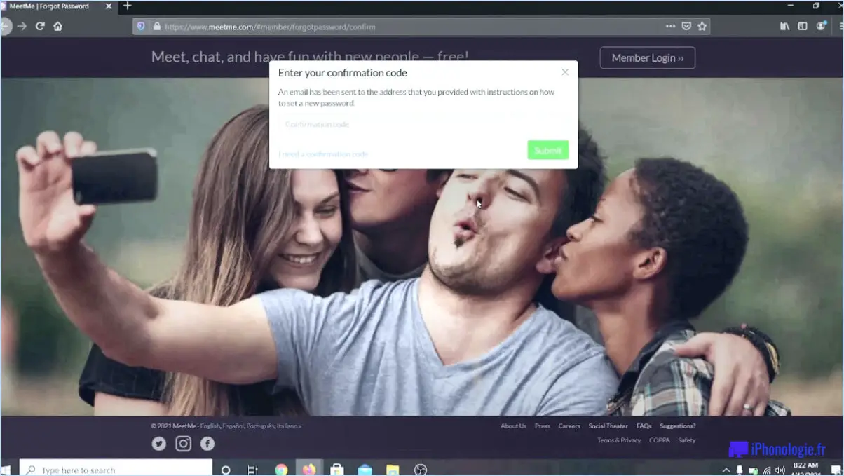 Comment récupérer mon mot de passe Meetme?