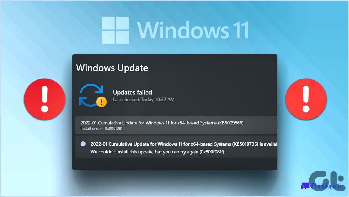 Comment réparer l'erreur de mise à jour de Windows 0x800f081f?