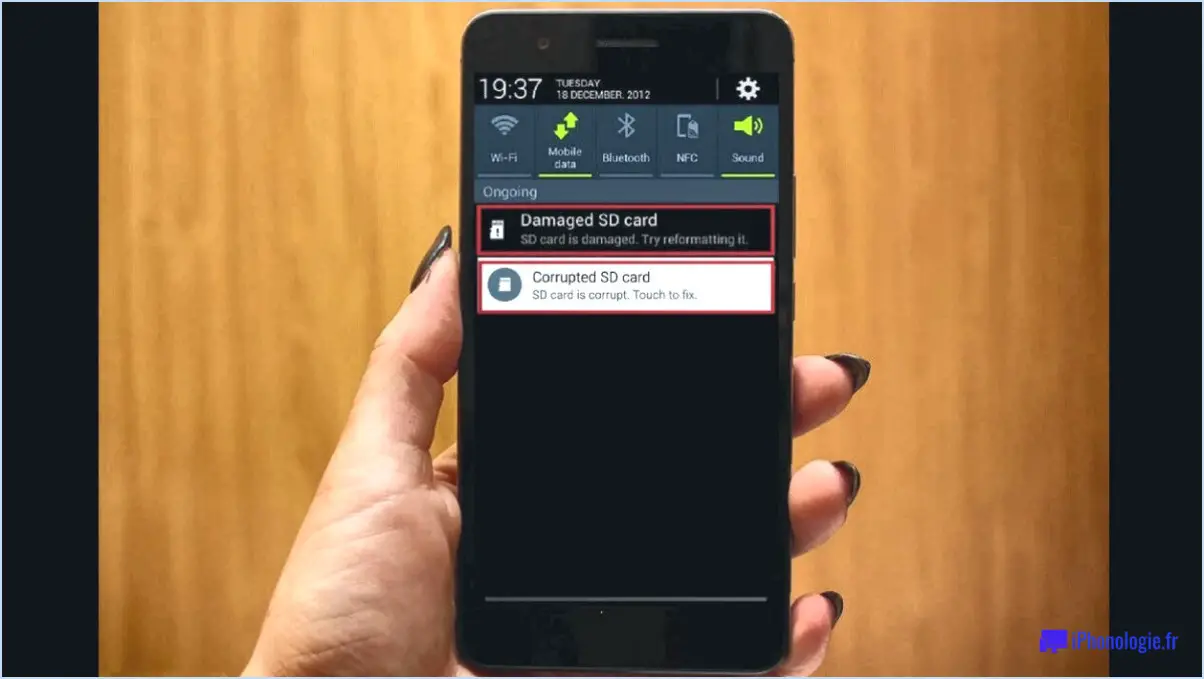 Comment réparer une carte sd corrompue sur un téléphone android