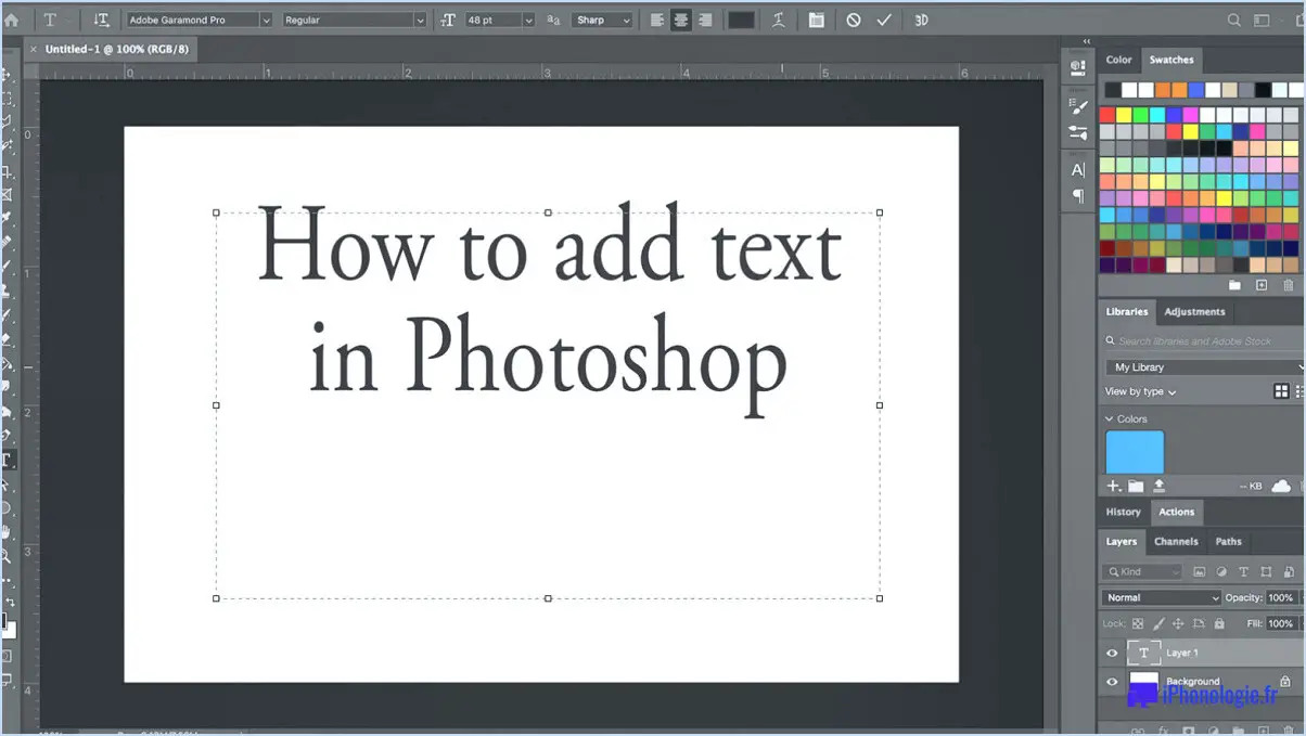 Comment saisir du texte dans photoshop?