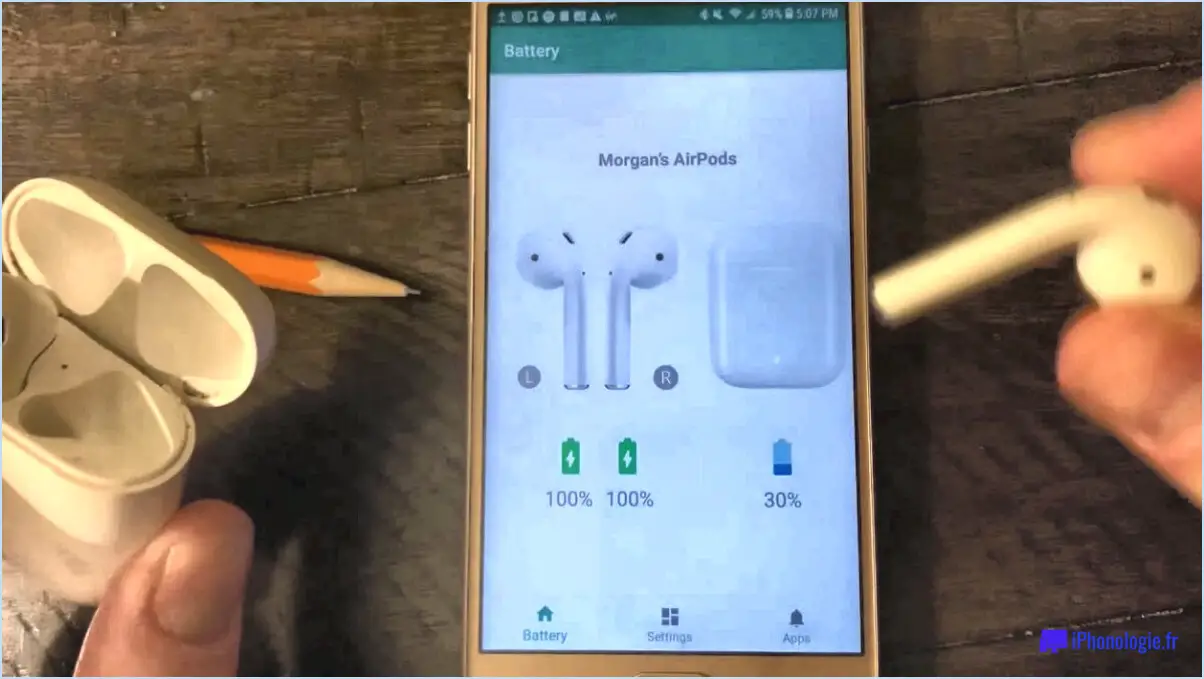 Comment savoir si les airpods se chargent sur android?