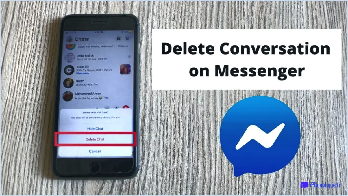 Comment supprimer définitivement un contact sur messenger?