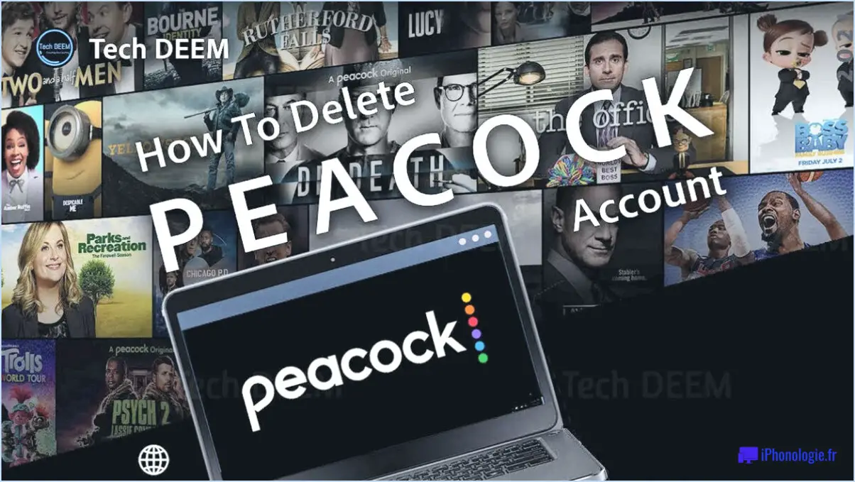 Comment supprimer le compte peacock?