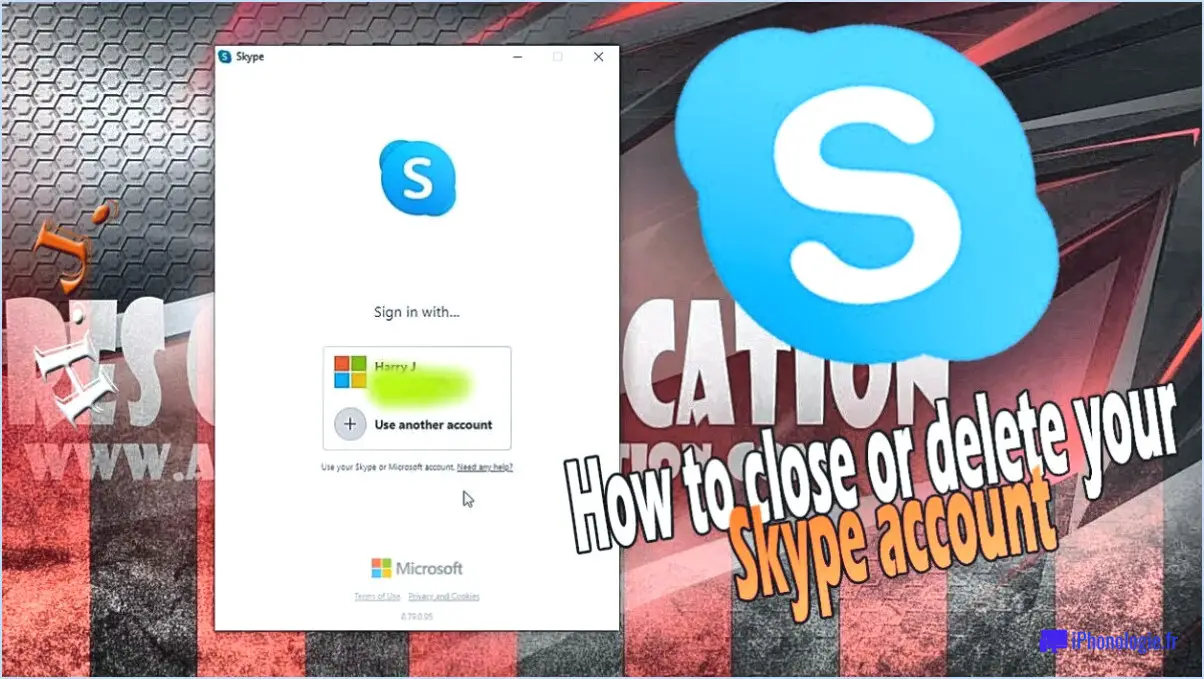Comment supprimer mon compte Skype sans Microsoft?