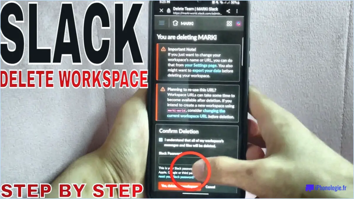 Comment supprimer un espace de travail Slack?