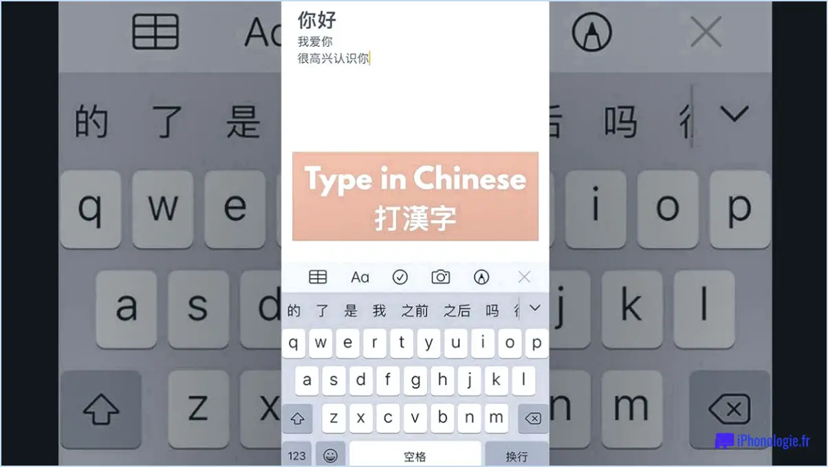 Comment taper du chinois sur l'iphone?