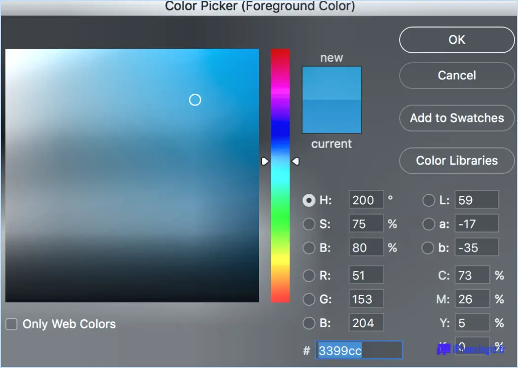 Comment trouver le code couleur dans photoshop?