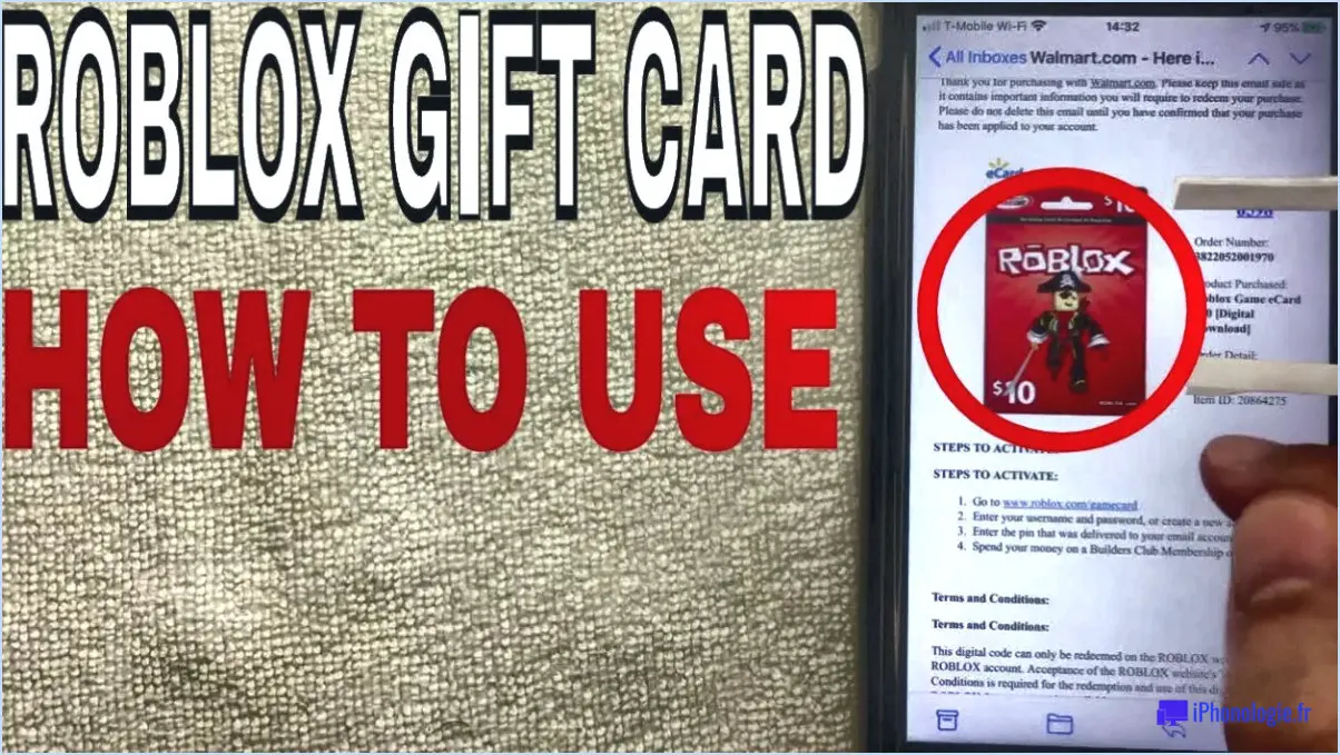Comment utiliser une carte cadeau roblox sur iphone?