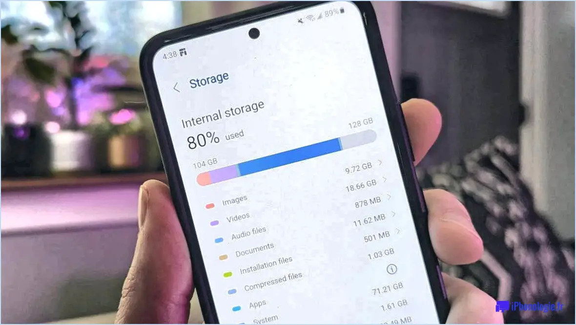 Comment vérifier l'espace de stockage du téléphone sous Android?
