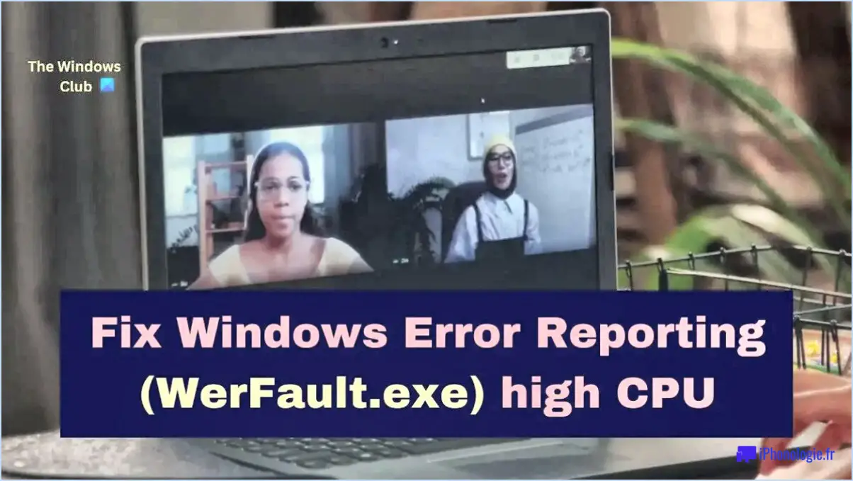 Correction : Windows Error Reporting High CPU and Disk Usage?