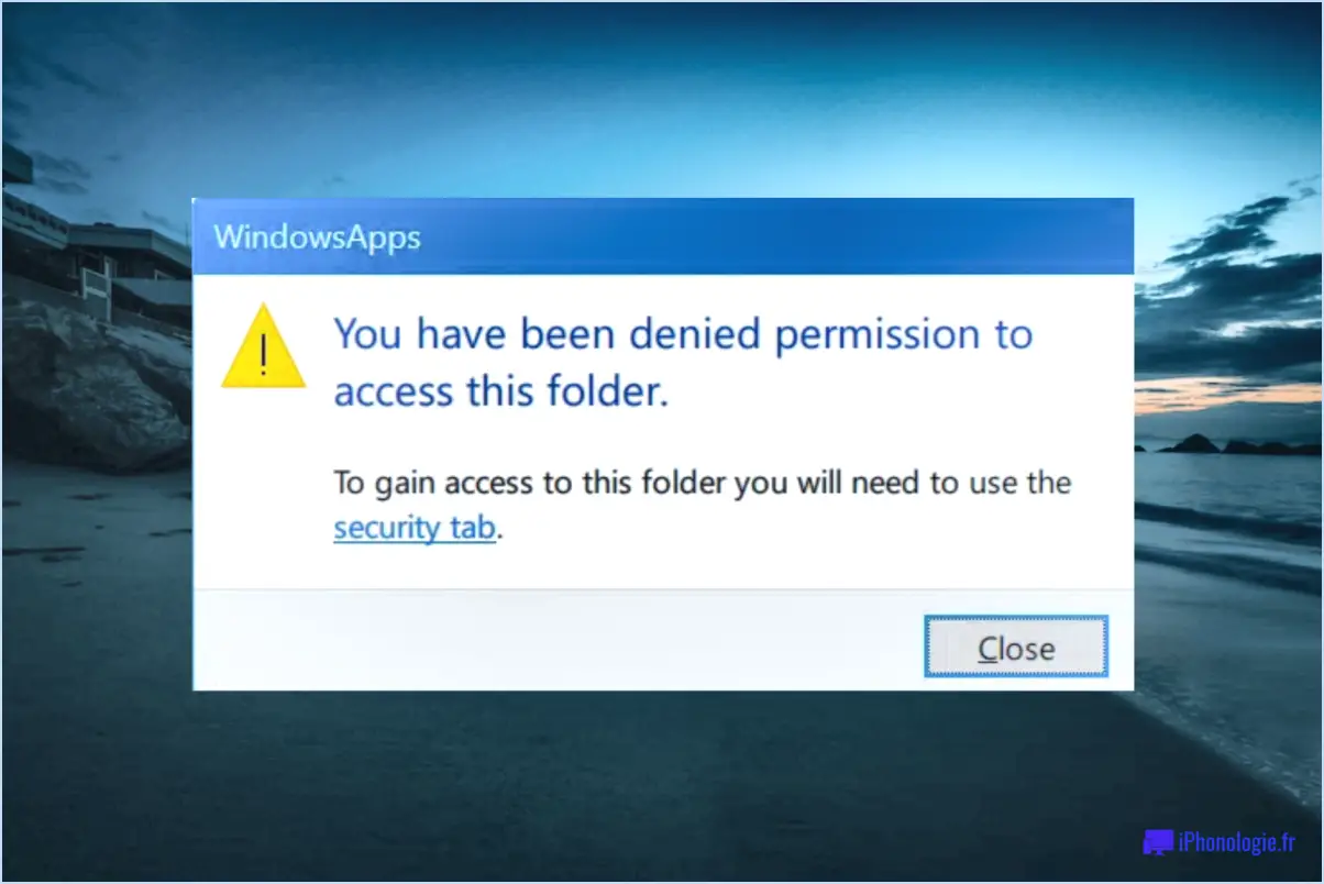 Fix on vous a refusé l'autorisation d'accéder à ce dossier dans windows 10?
