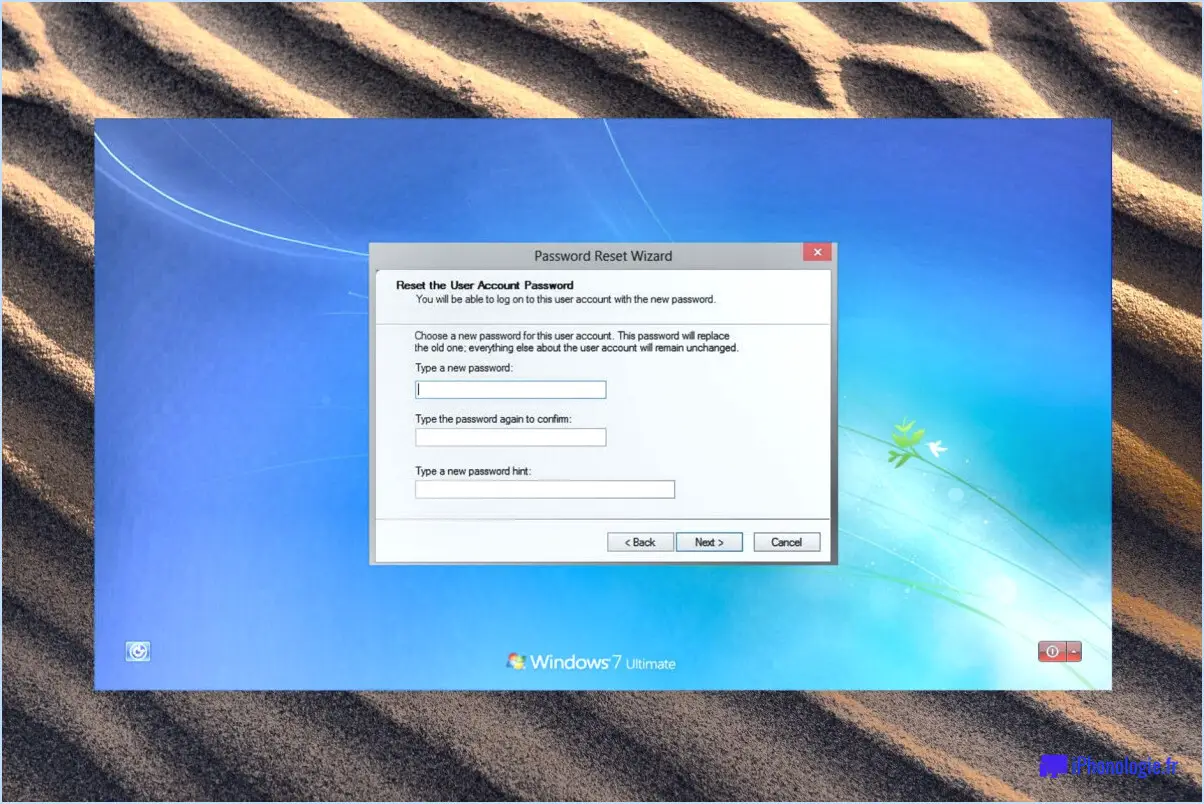 Mot de passe oublié windows 7 pas de disque de réinitialisation?