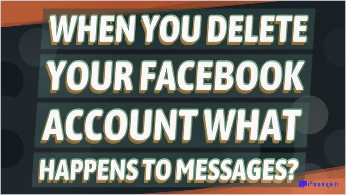Qu'advient-il de vos messages Facebook lorsque vous supprimez votre compte?