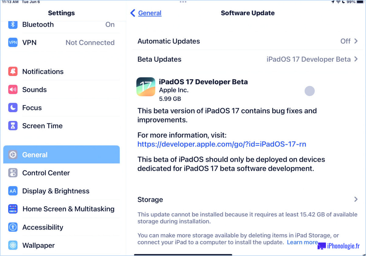 Comment installer iPados 17 Developer Beta sur iPad
