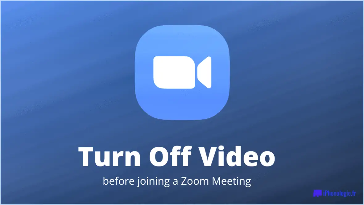 Comment désactiver la vidéo sur le zoom avant de rejoindre une réunion?