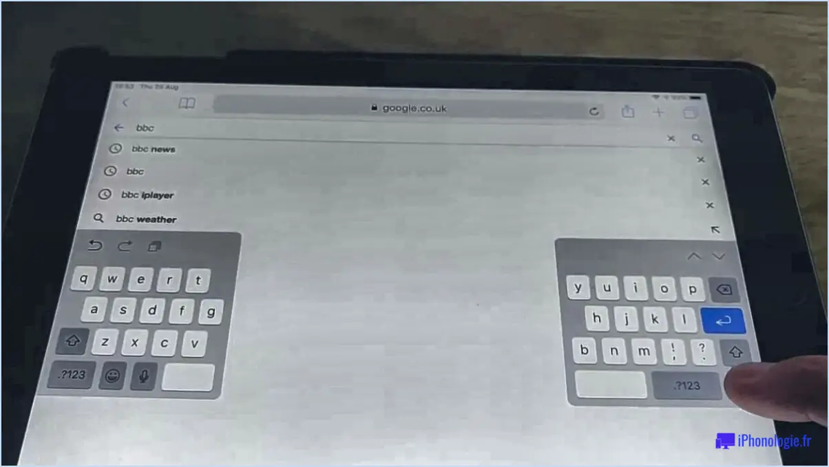 Comment diviser le clavier sur l'iphone?
