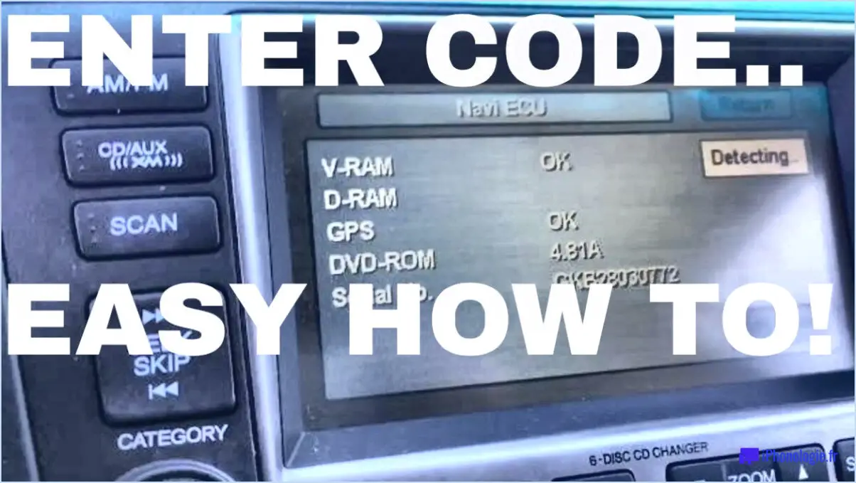 Comment réinitialiser un système de navigation Honda?