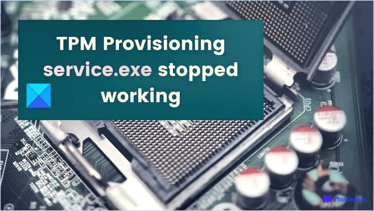 Comment réparer tpm provisioning service exe stopped working steps?