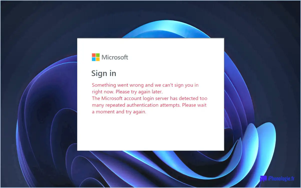 Correction : Microsoft Account Too Many Authentication Attempts?
