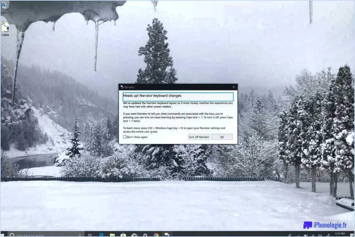 Windows 10 : désactiver la voix du narrateur?