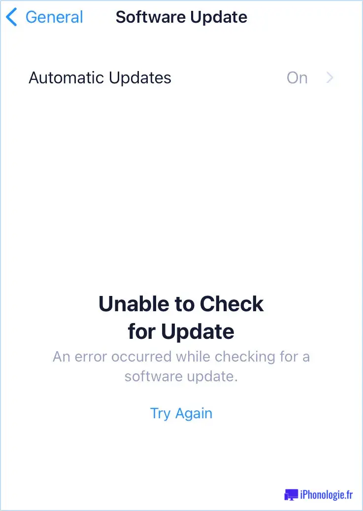 Fix the Unable to Check for Update error on iPhone or iPad