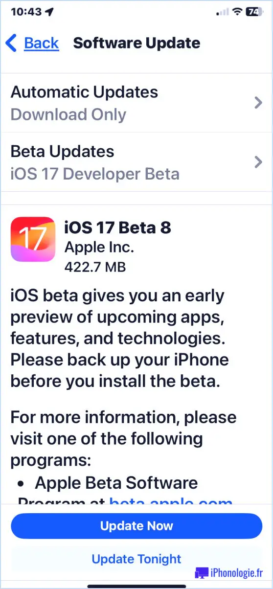 La mise à jour iOS 17 bêta 8 est disponible au téléchargement et à l'installation