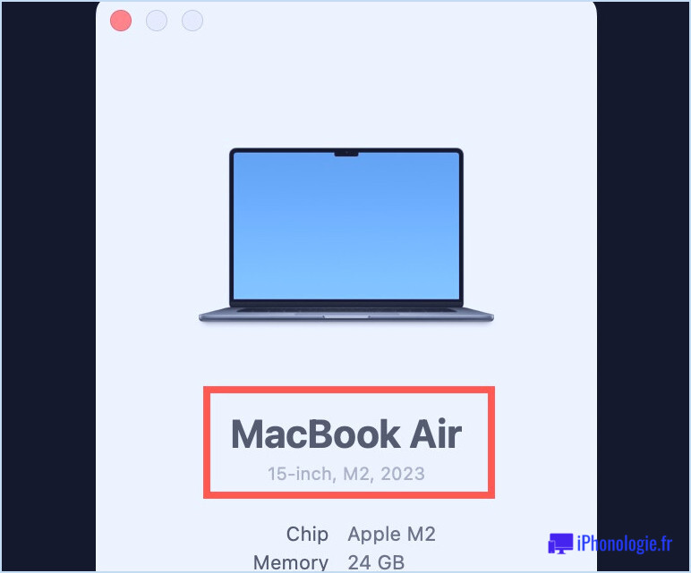 Vérifiez le modèle Mac pour compatible avec macOS Sonoma