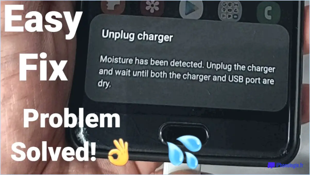 Android : Le port USB détecte l'humidité ou les débris?