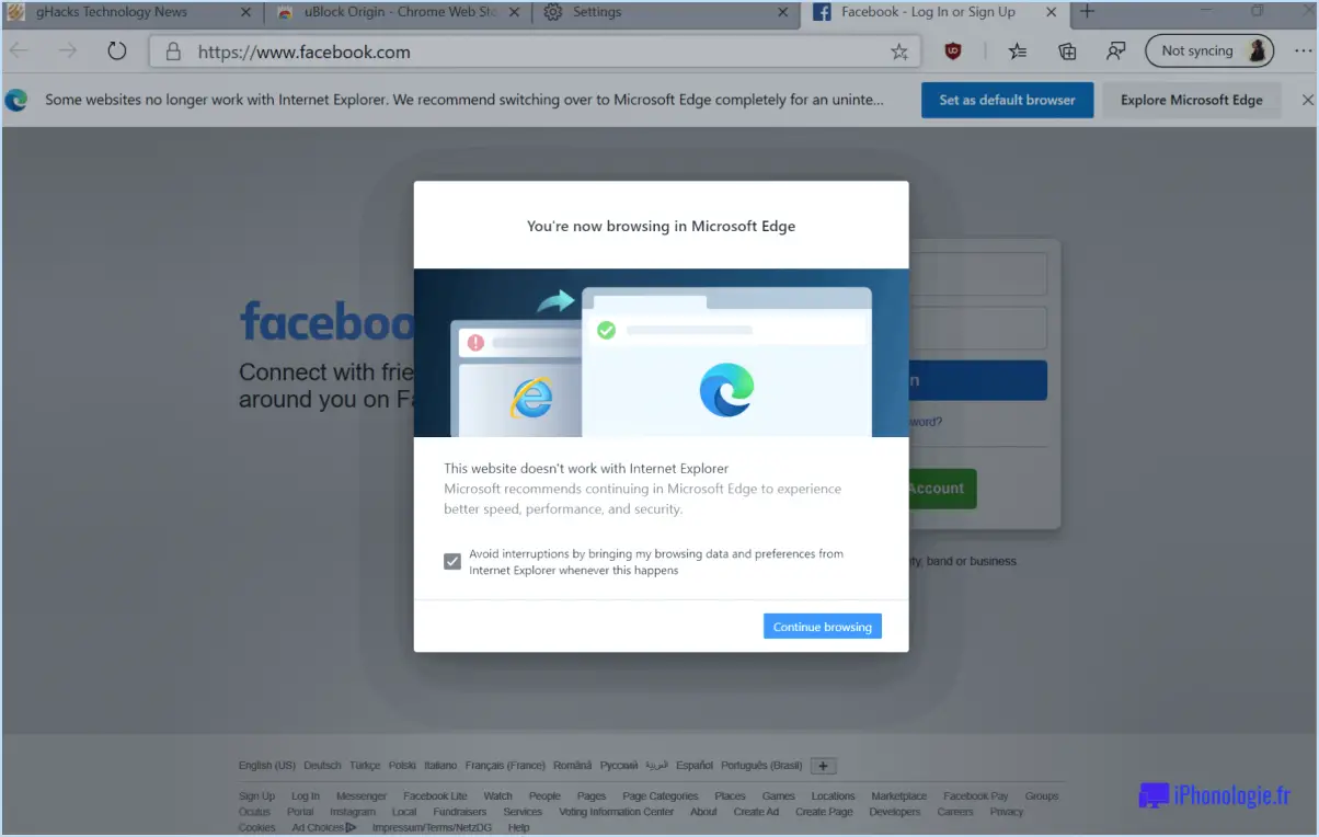 Arrêter les redirections d'Internet Explorer vers Microsoft Edge?