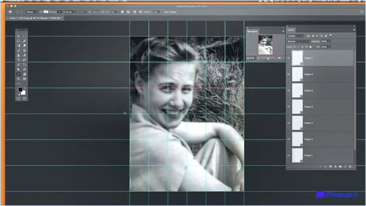 Comment faire une grille imprimable dans photoshop?