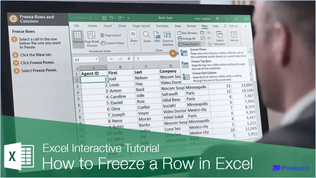 Comment geler les volets dans Excel?