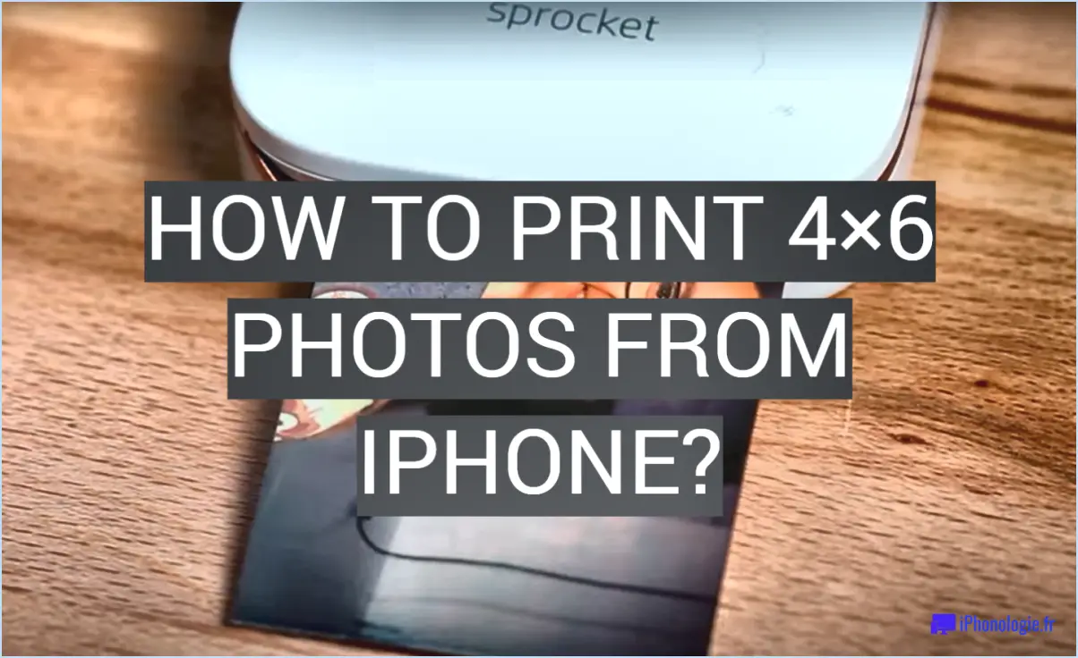 Comment imprimer des photos 4×6 à partir d'un téléphone portable?