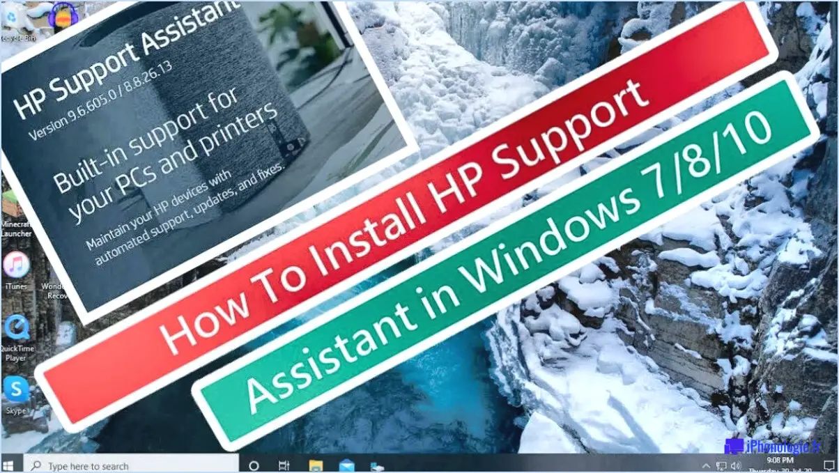 Comment installer l'assistant d'assistance hp sur windows 10?