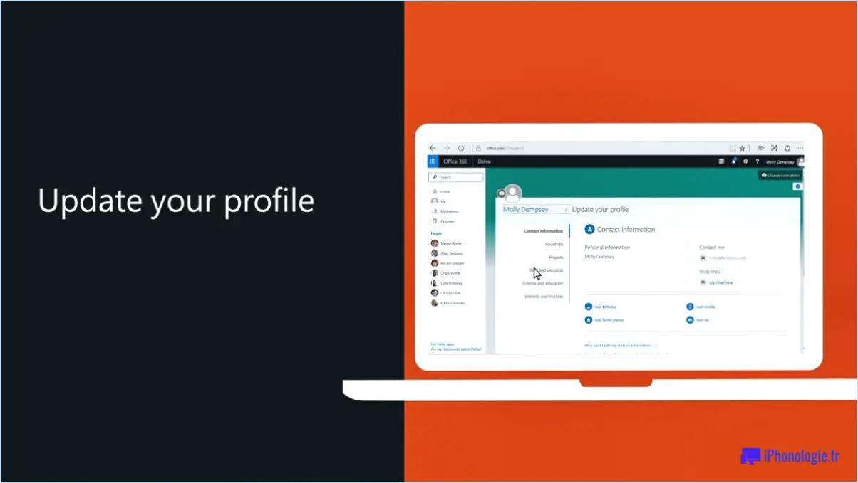 Comment modifier l'image du profil dans Outlook 2016?