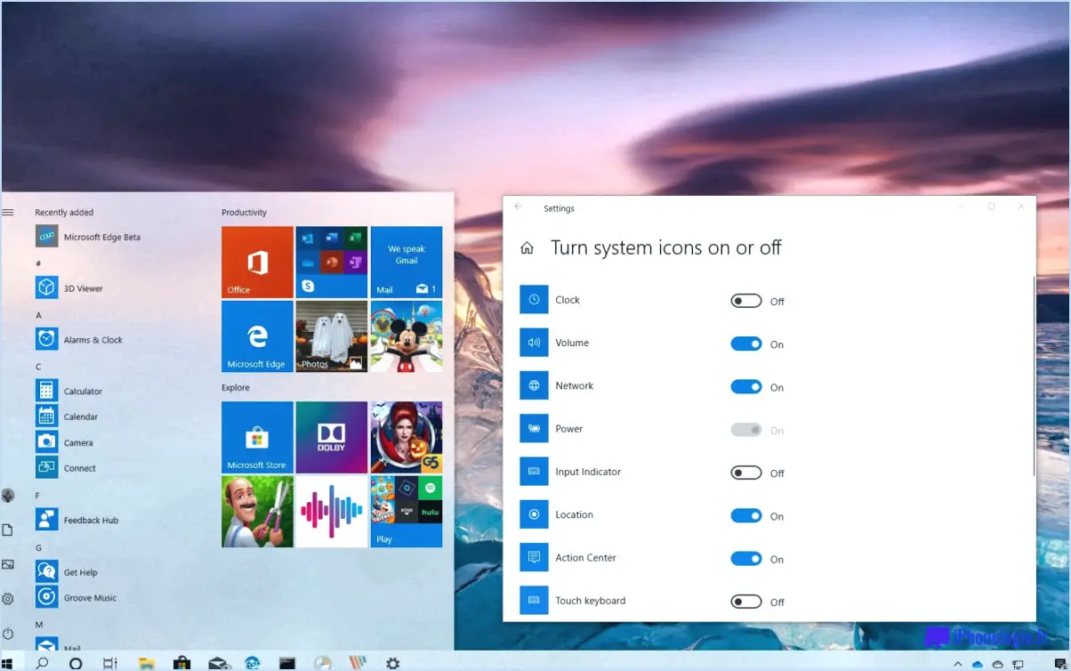 Comment obtenir l'application Windows 10 dans la barre d'état système?