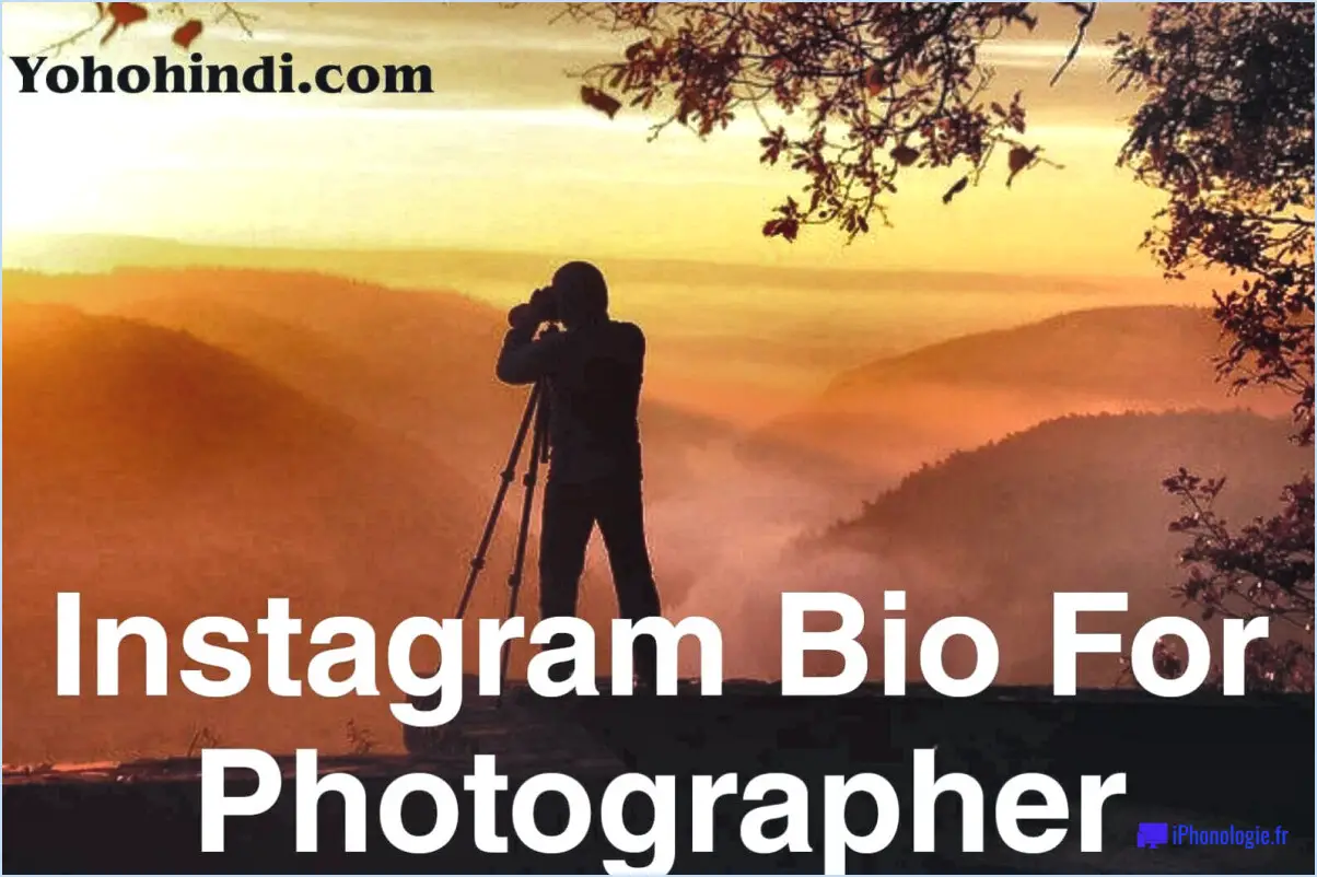 Comment obtenir un photographe sur la bio d'instagram?