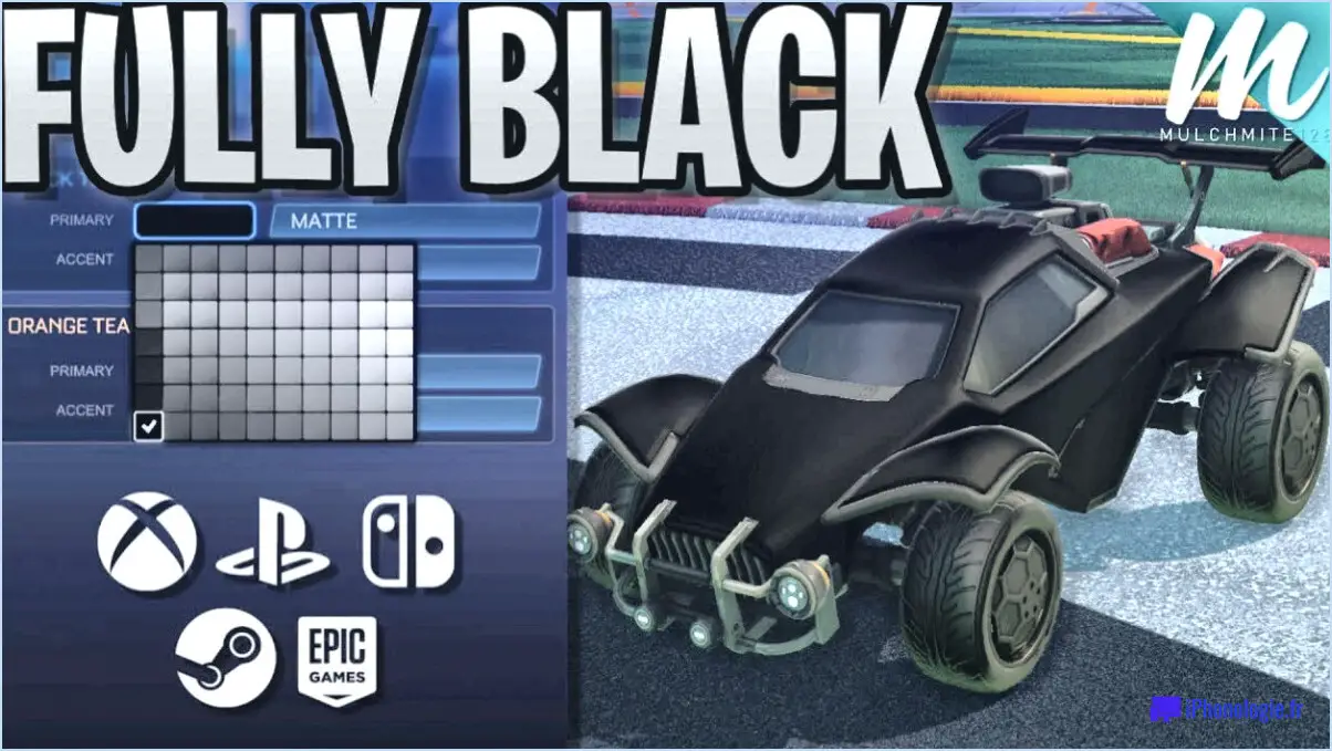 Comment obtenir une voiture noire dans rocket league?