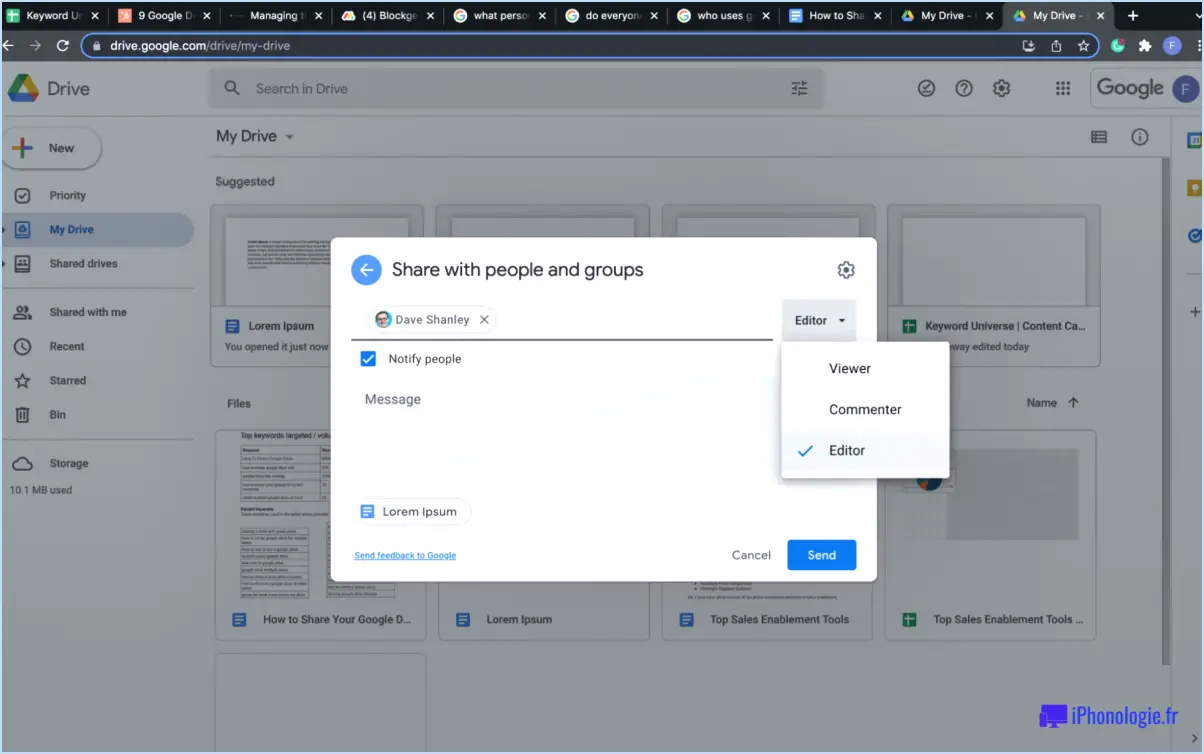 Comment partager un fichier Google Drive à l'aide d'un lien?