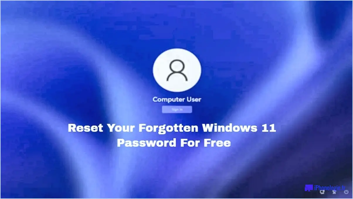 Comment récupérer mon mot de passe logiciel gratuit pour réinitialiser le mot de passe de windows 11 10?