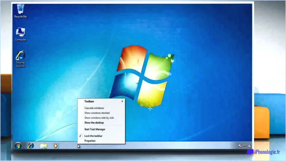 Comment réparer la barre des tâches sous Windows 7?