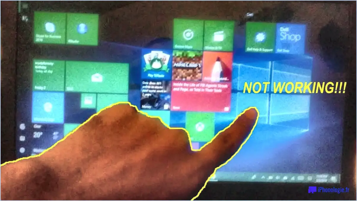 Comment réparer l'écran tactile de windows 10 qui ne fonctionne pas?