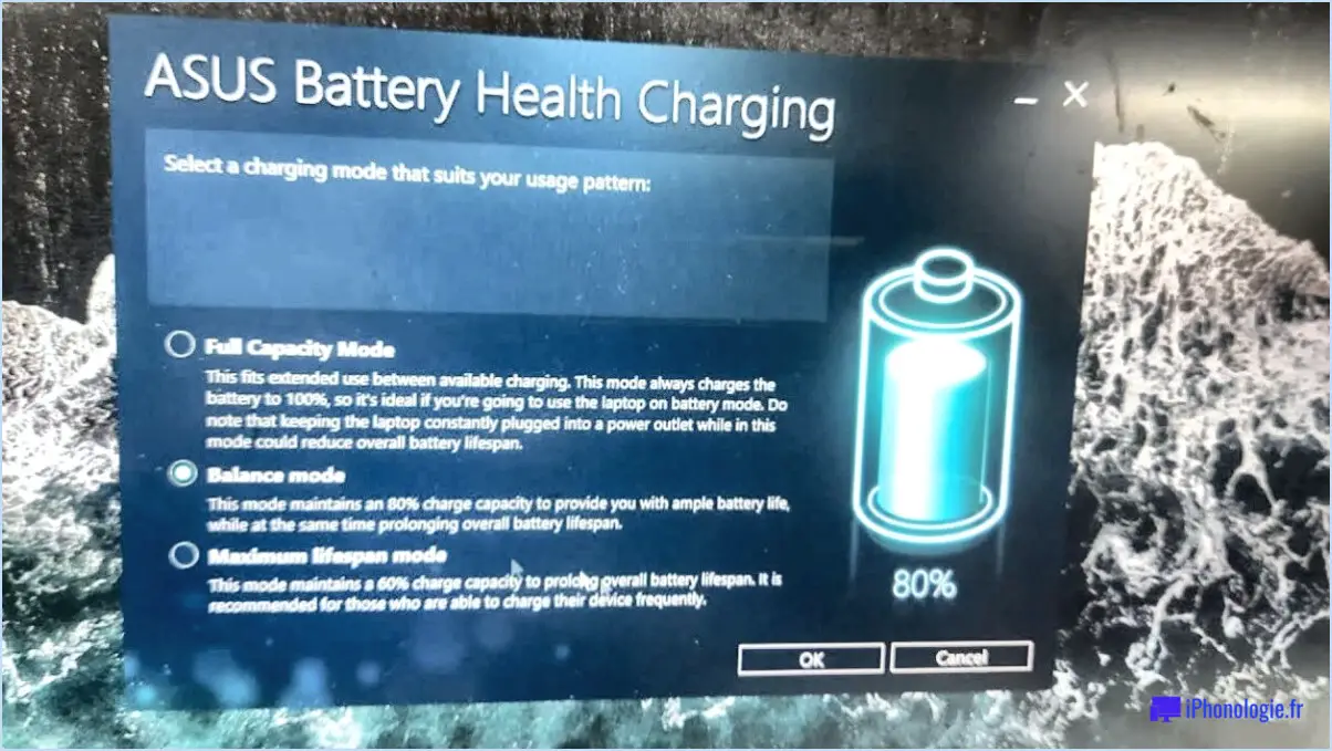 Comment résoudre le problème de charge de la batterie de Asus?