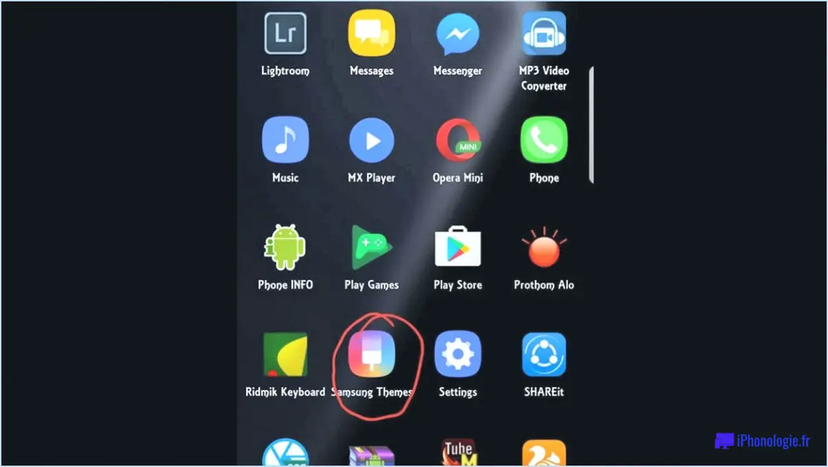 Comment supprimer l'application samsung themes?