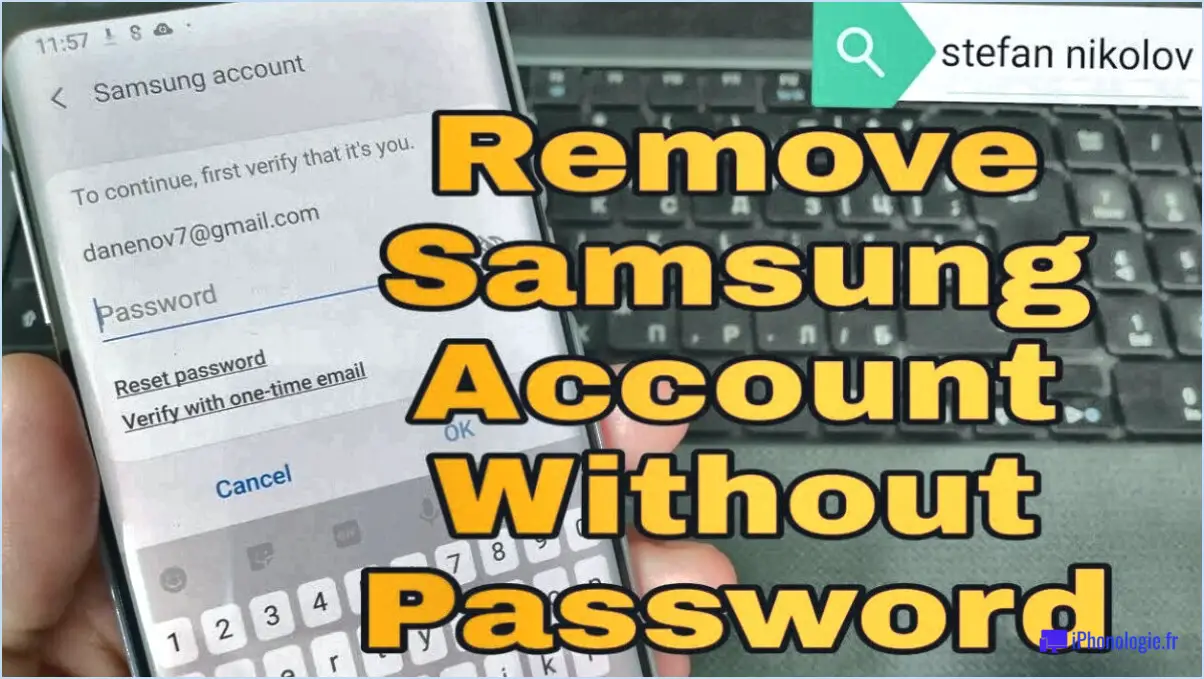 Comment supprimer le mot de passe de mon compte Samsung?