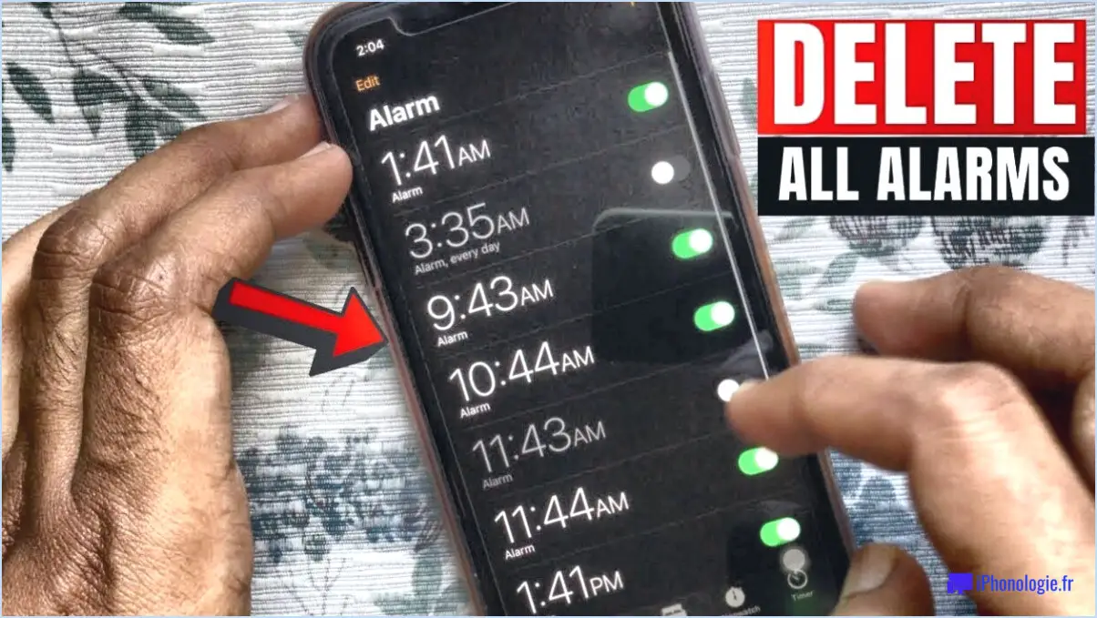 Comment supprimer plusieurs alarmes sur l'iphone?